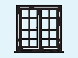 Old-Style Window Frame Silhouette Design vector