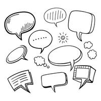 Pack of speech bubbles sketches flat design on white background vector