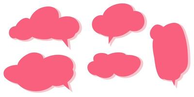 Doodle set of comic speech bubbles. Colorful bubble background Clip Art, isolated on white background vector