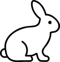 Outline Style Cute Rabbit Line vector