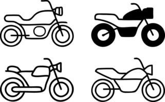 line art motorcycle bike outline doodle illustration icon vector