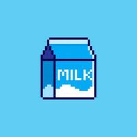Pixel art Milk Box game asset design vector