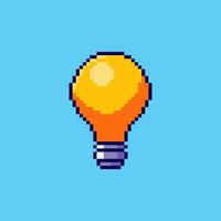 Pixel art Lightbulb game asset design illustration vector