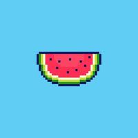 Pixel art Watermelon Slice game asset design vector