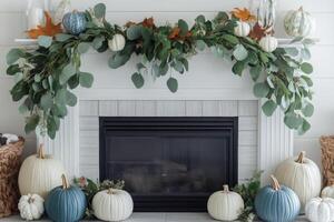 Fall mantel decorating ideas photo