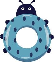 Illustration of inflatable Swimming Ring with Animal Cartoon Design. vector