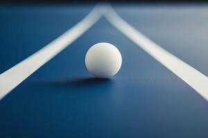 A white egg is sitting on a blue track photo