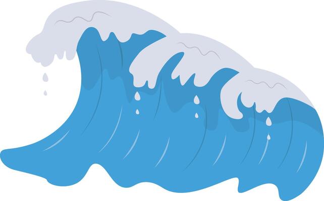 Summer Ocean Waves in Flat Design