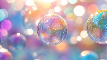 Bubbles on a colorful background photo