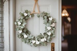 Wreath on front door photo