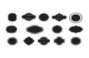 Fancy Elegant Badge Frame Label Design Pack vector
