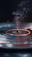 An image of a record spinning on a turntable photo