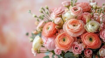 A bouquet of pink and white flowers is shown photo