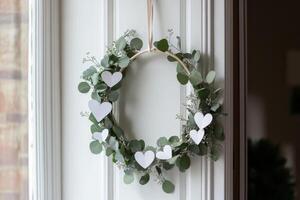Diy eucalyptus wreath for valentine's day photo