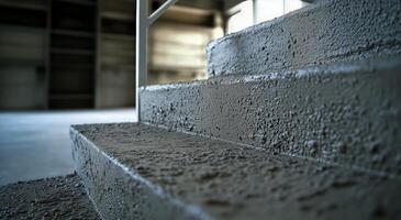 A close up of a concrete stairway photo