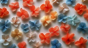 A large group of colorful plastic flowers photo