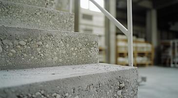 Concrete stairs in a building photo