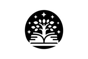 A glowing tree growing from books, with sparks of magic and wonder World Book and Copyright Day vector