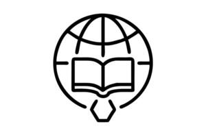 World Book and Copyright Day celebration with readers enjoying books in a globe shaped library emphasizing education and creativity vector