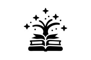 An enchanting transformation of books into a shining tree filled with stars and magic World Book and Copyright Day vector