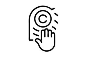 Illustration of a copyright symbol woven into a fingerprint, representing intellectual property, originality, and creativity on World Book and Copyright Day vector