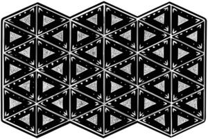 Geometric triangular pattern design with intricate details in black and white, Islamic elements Background for modern decor vector