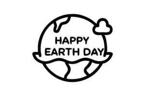 Happy Earth Day design featuring a globe and clouds with a vibrant, nature inspired layout for eco conscious celebrations vector