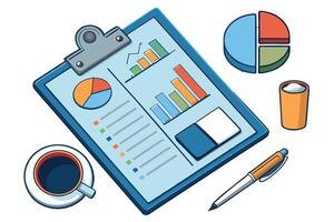 Cash Flow Overview Detailed financial report showing graphs and metrics for tracking revenue, profit, and business performance vector