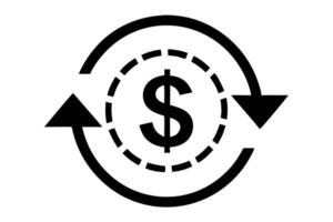 Dynamic Cash Flow Cycle with Dollar Symbol Surrounded by Arrows in a Minimalist Design vector