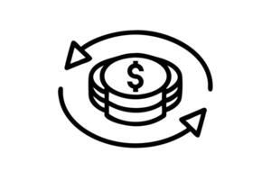 Cash Flow Process with Arrows Highlighting the Flow of Money in Financial Systems vector