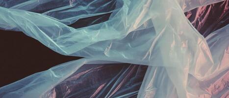 Visual texture of crinkled plastic bag overlay with subtle transparency details photo