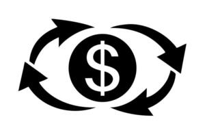 Visual Representation of Cash Flow Cycle in Circular Motion with Arrows and Dollar Symbol Icon vector
