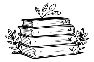 World Book Day The powerful imagery of a tree sprouting from books, representing education, sustainability, and growth vector