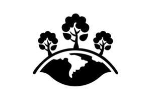 Earth Day symbol with Earth and trees, showing the importance of protecting nature for future generations vector