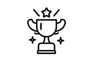 A trophy with a star on top surrounded by sparkles, representing an award or achievement, ideal for recognition or celebrating success in a competition vector