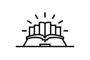 An open book by the ocean with a sunset in the background, representing knowledge and serenity, perfect for World Book Day vector