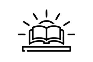 An open book with a radiant sun rising above it, symbolizing the start of a new journey, perfect for World Book Day celebration vector