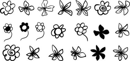 A set of flowers in different shapes and sizes vector