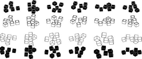 A set of black and white images of different shapes vector