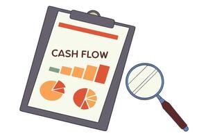 Financial Dashboard Cash flow report with bar charts, pie graphs, and performance metrics showcasing economic growth and analysis vector