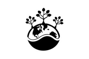 Earth Day design with trees, vibrant earth elements, and nature symbols, perfect for promoting Earth Day events vector
