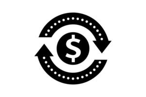 Cash Flow Exchange Concept with Circular Arrows and Dollar Sign, Financial Analysis Representation vector