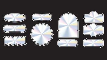 Holographic stickers hologram labels or emblems vector