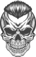 Skull with mohawk vector