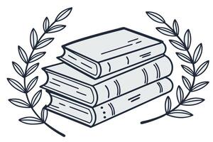 World Book Day A vibrant plant growing from a stack of books, symbolizing knowledge, nature, and intellectual growth vector