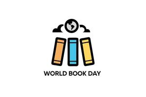 Playful design for World Book Day with smiling books and Earth in the background, symbolizing global literacy vector