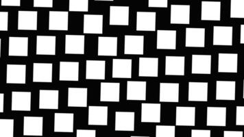 Black and white abstract round square pattern background - seamless loop video