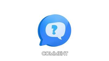 Animated Comment Icon of Social Media Notification Animation Message, Chat, Feedback, Bubble Icon Motion Graphics on white background. video