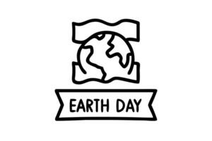 Minimalist design for Earth Day featuring a world map on a calendar page vector