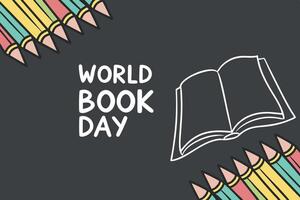World Book Day illustration featuring an open book and fun typography, perfect for promoting reading events and educational initiatives vector